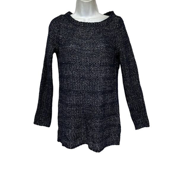 White House Black Market Sweaters - WHbM white house black market blue metallic knit long sleeve sweater Size XS